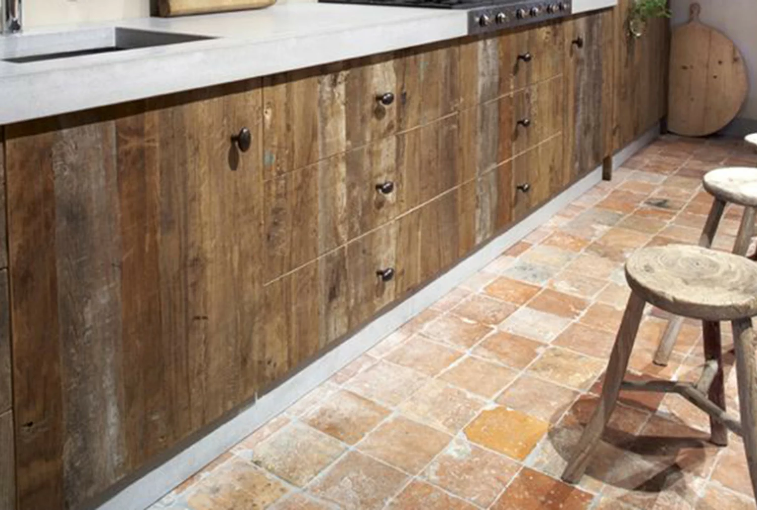 oranje-zalm genuanceerde terracotta plavuizen