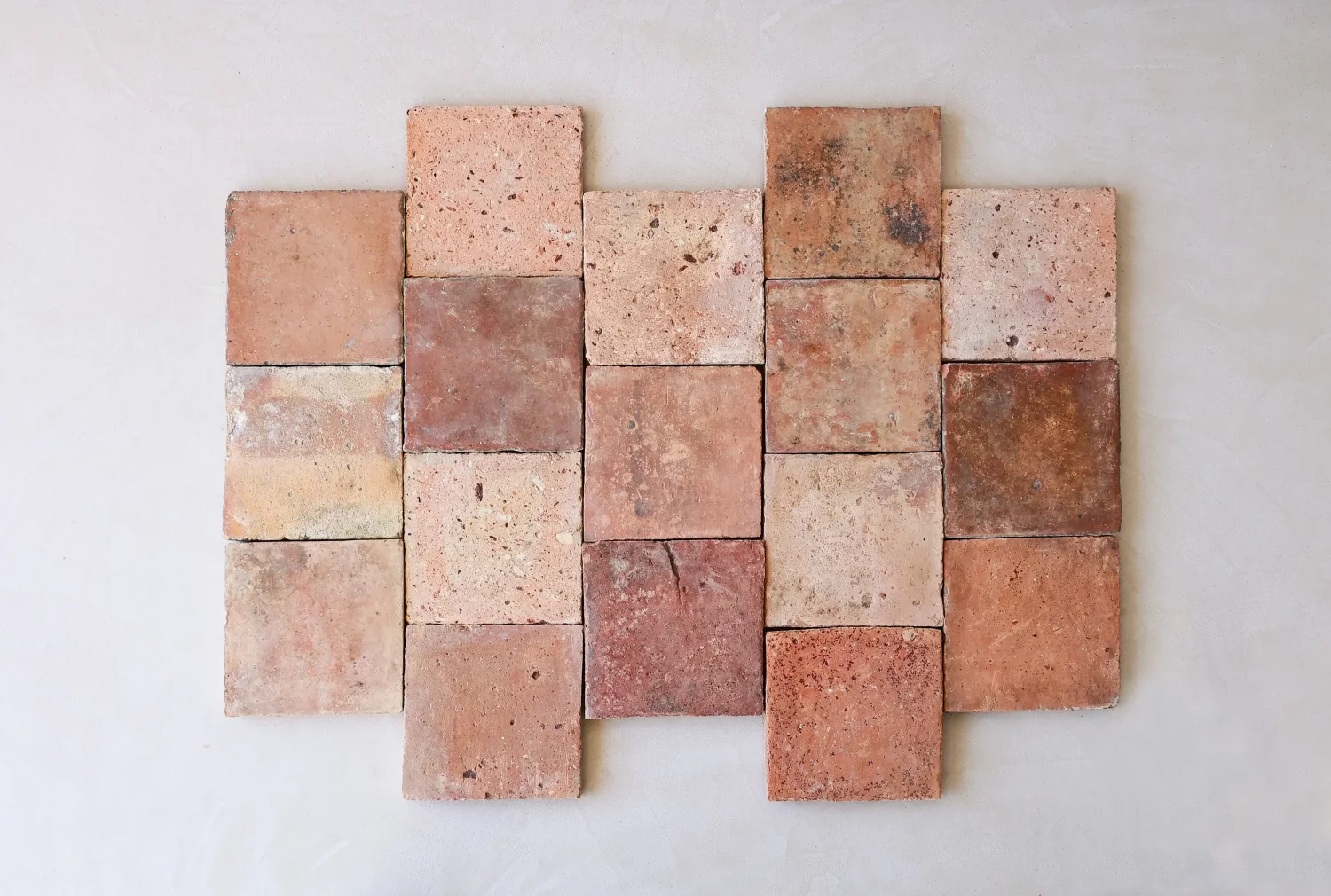 terracotta plavuizen bovenaanzicht