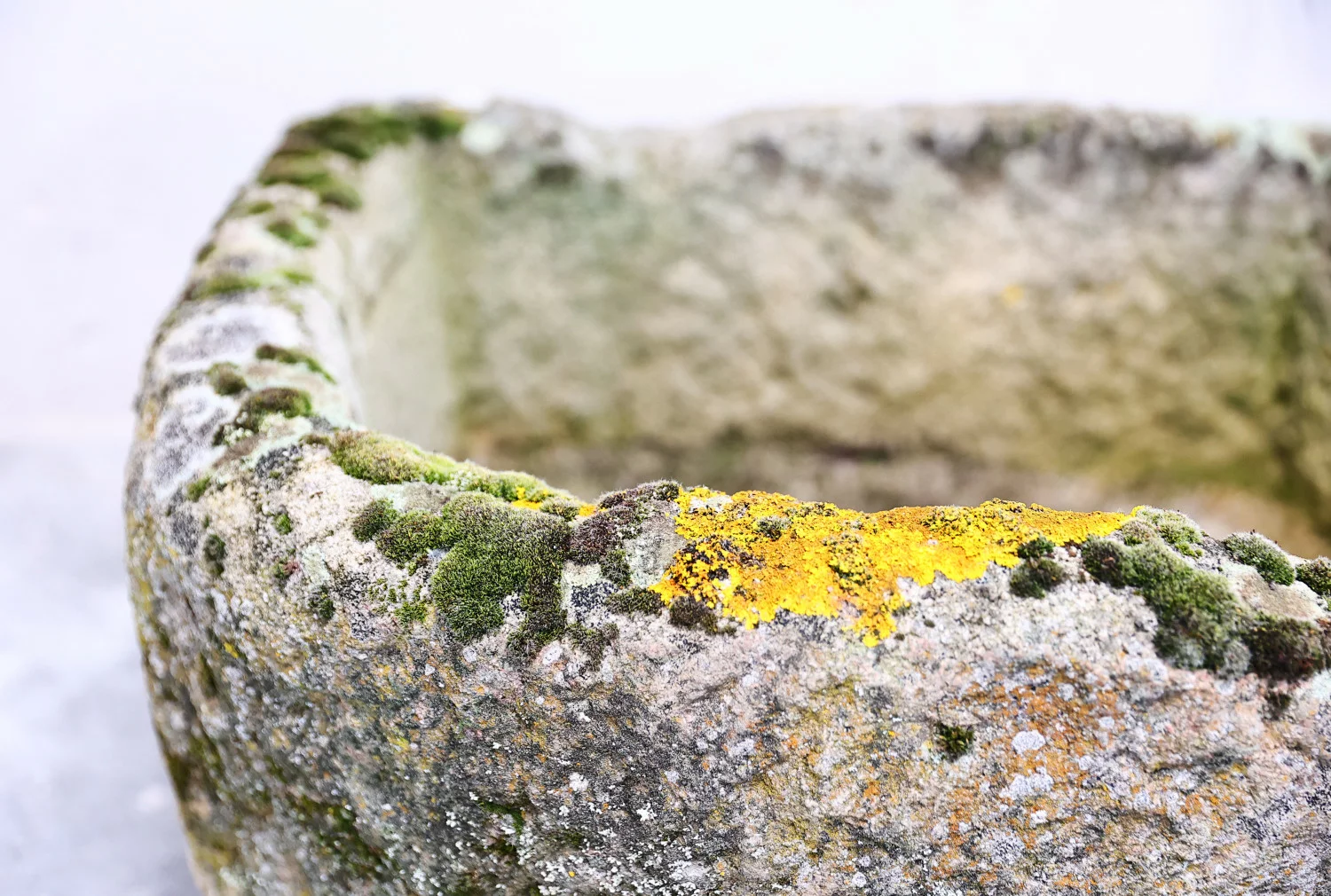 oude franse kalkstenen trog